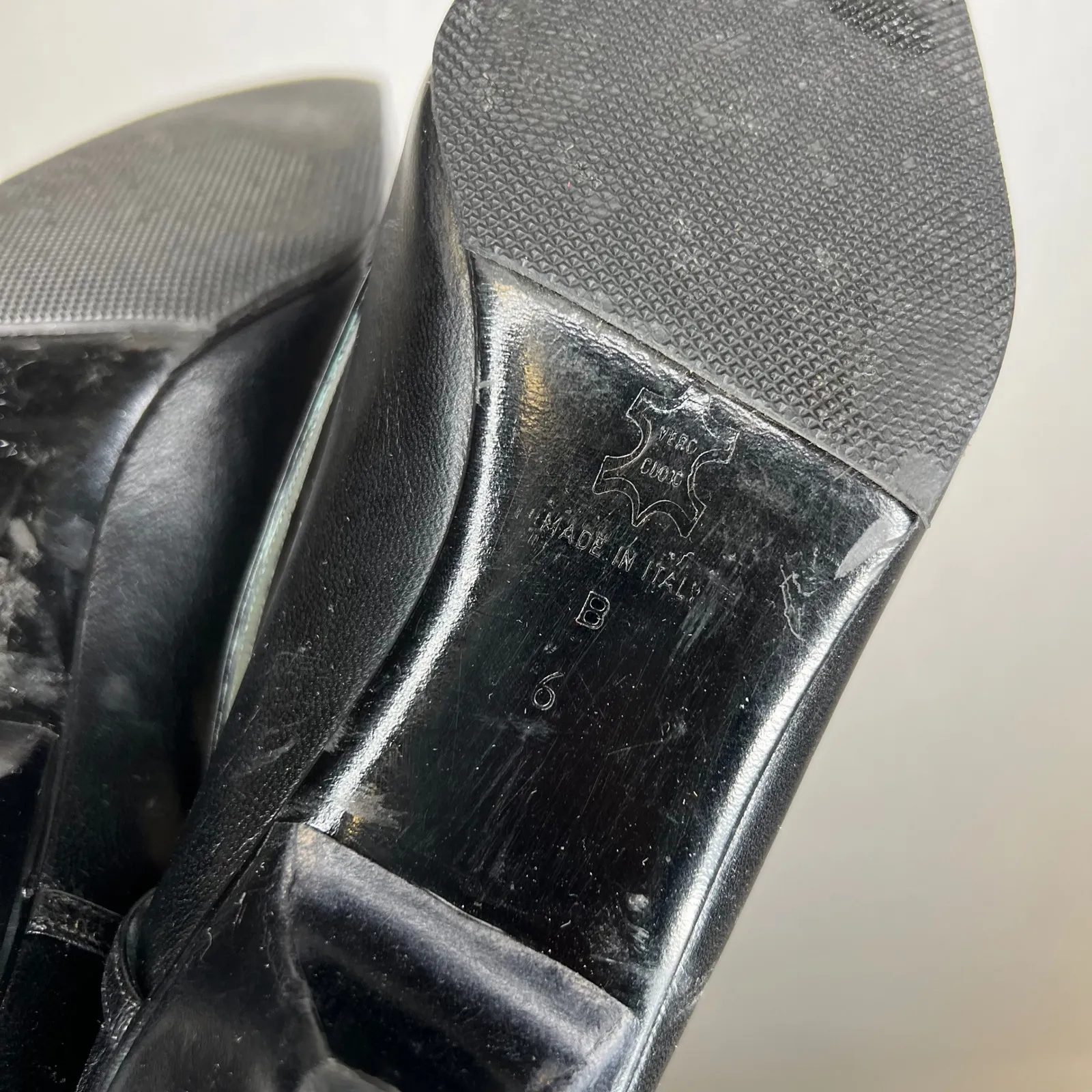 Sigerson Morrison Vintage Y2K Black Leather Pointed Toe Kitten Heel Italy Size 6 - Image 7