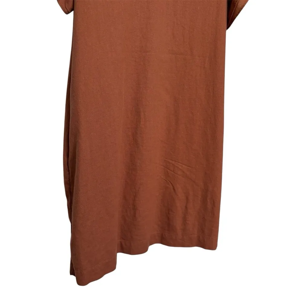 Women’s A New Day rust orange short ruffle sleeve linen blend dress size large - Image 7