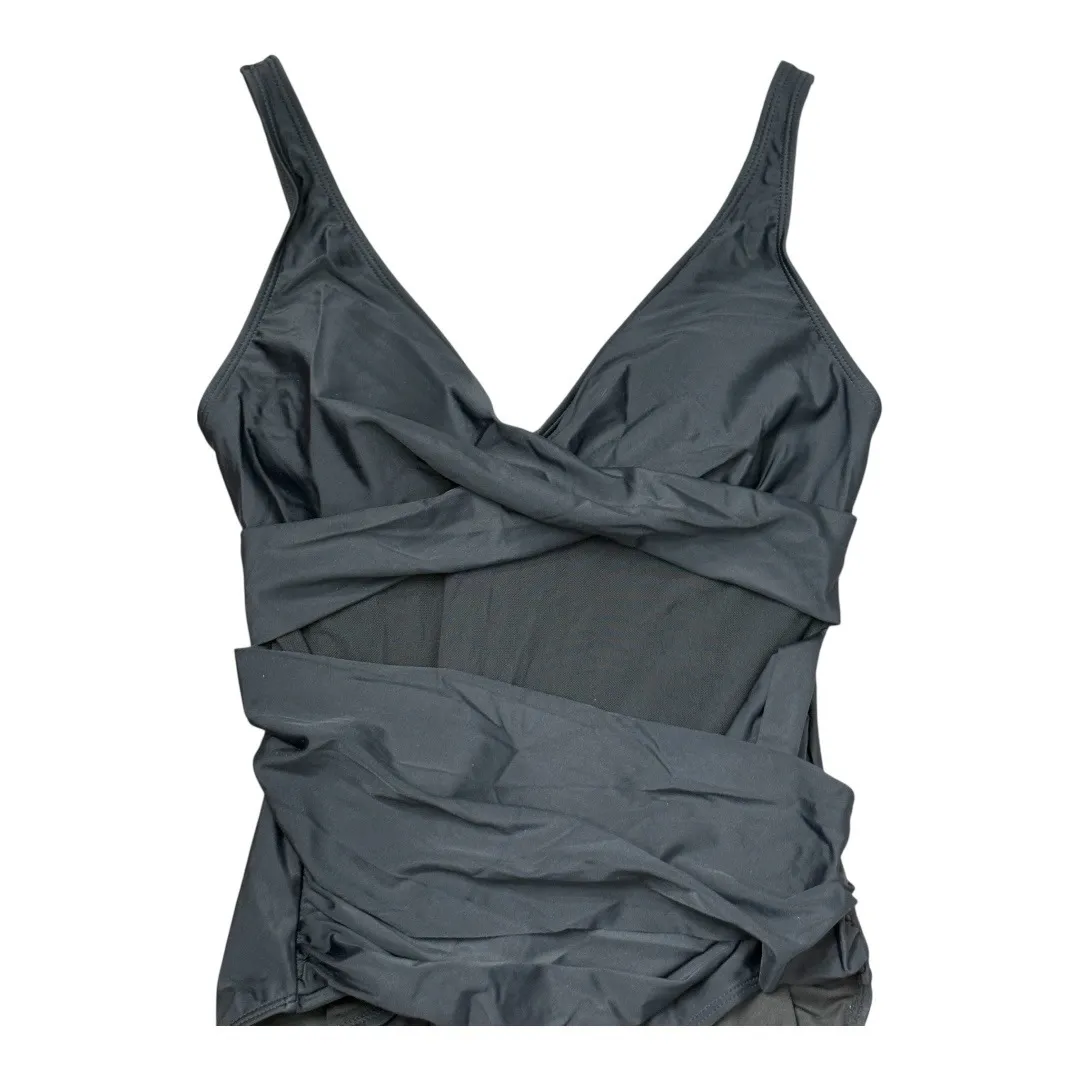Aidonger Black One Piece Swimsuit Wrap Front Adjustable‎ Straps Size Medium NWT - Image 2