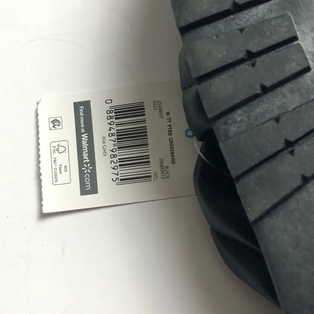 Time and Tru Women's Cross Strap Black Sandals Sz 6 - Image 11