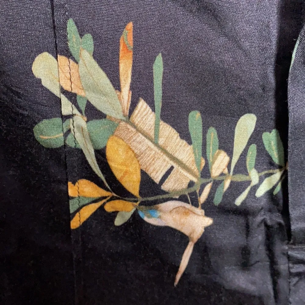 Gorman x Dana Kinter satin floral pleated pants size XS Black - Image 3