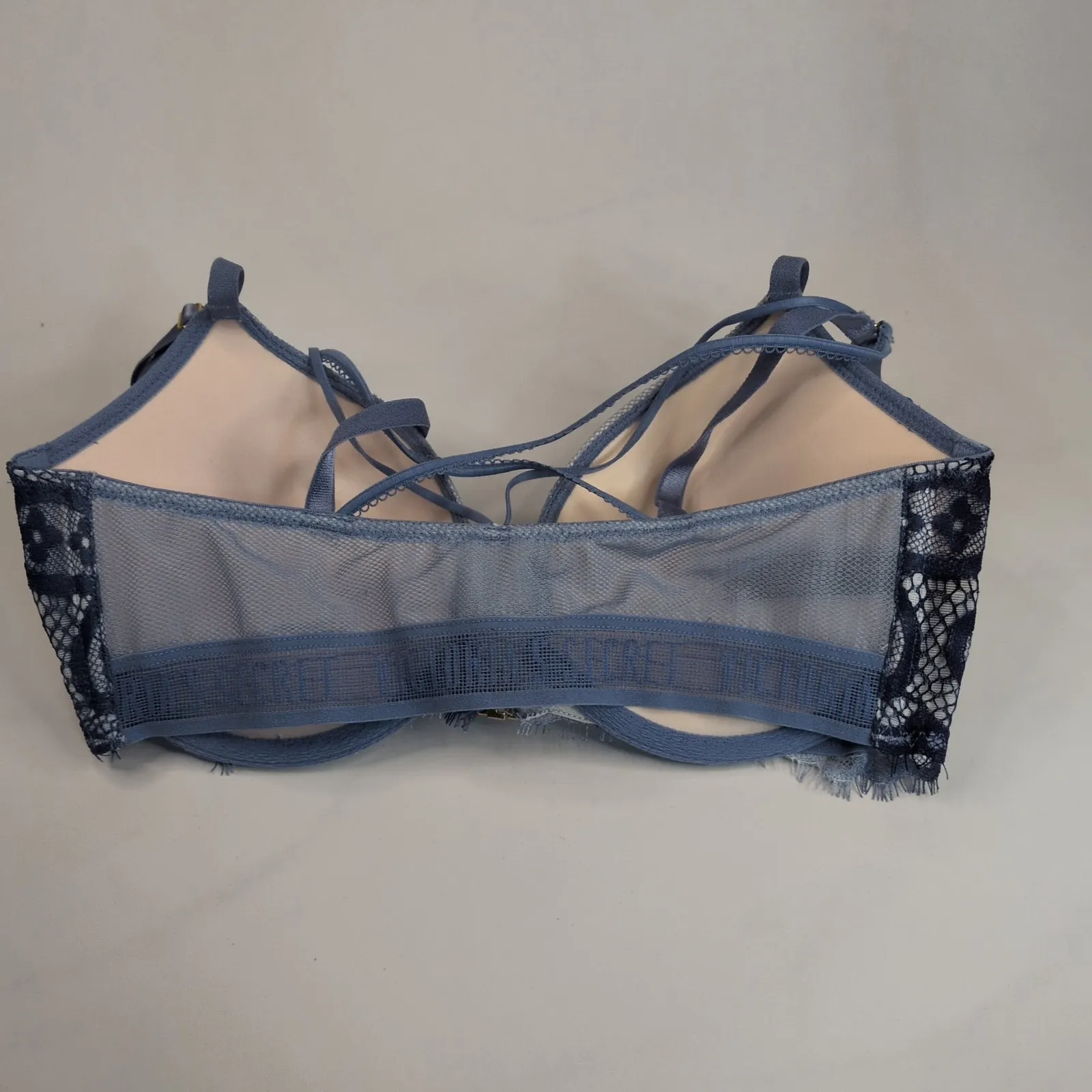 Victorias Secret‎ Very Sexy Push Up Bra 32D Blue Lace Front Close Lingerie - Image 3