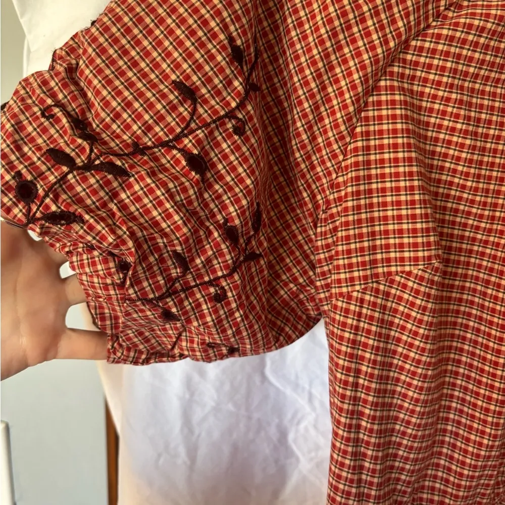 Madewell  Embroidered Bubble-Sleeve Midi Dress Size 4 - Image 7