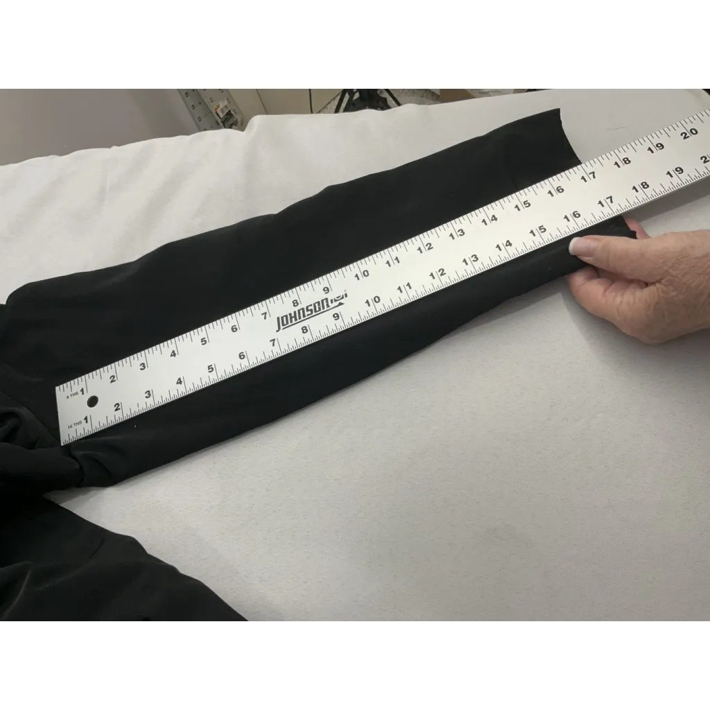 Womans Ann Klein Full Zip Coat Small Black Hood Lined 3/4 Length Pockets - Image 6