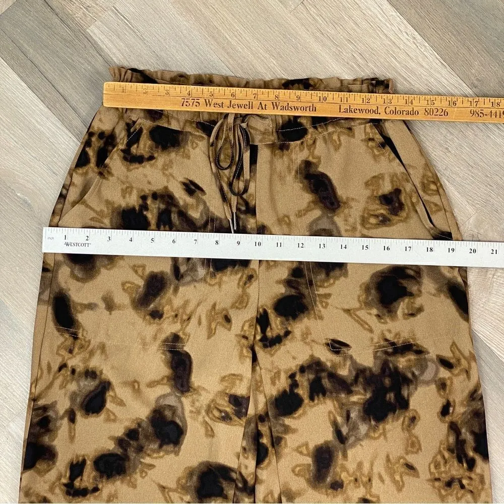 Simply Vera Tie Dye Wide‎ Leg Pull On Pants Tan Black XS - Image 8