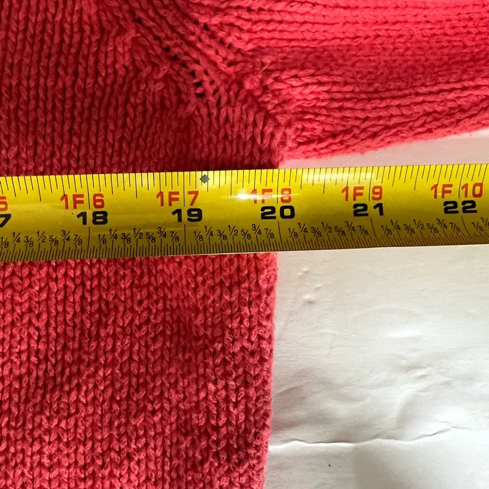 Talbots L salmon pink button up collared cardigan sweater cotton casual work - Image 6