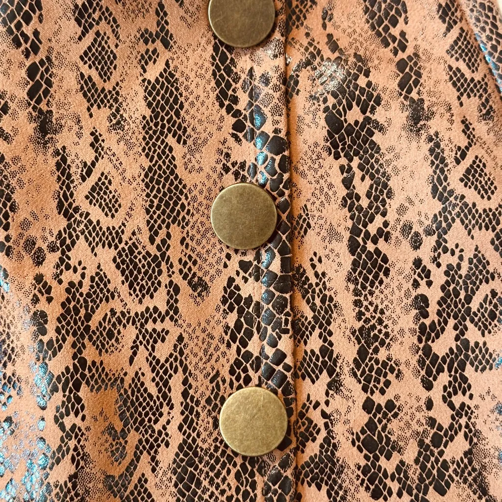 Haute Monde Tan Snake Print Skirt - Image 3