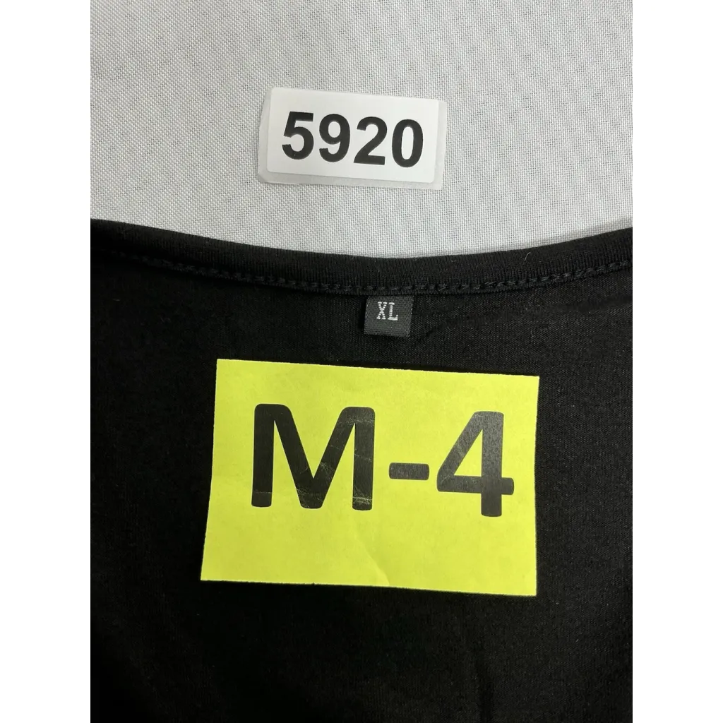 Womans Pullover Beach Coverup/dress XL Short Sleeve Black Side Slits Peekaboo - Image 3