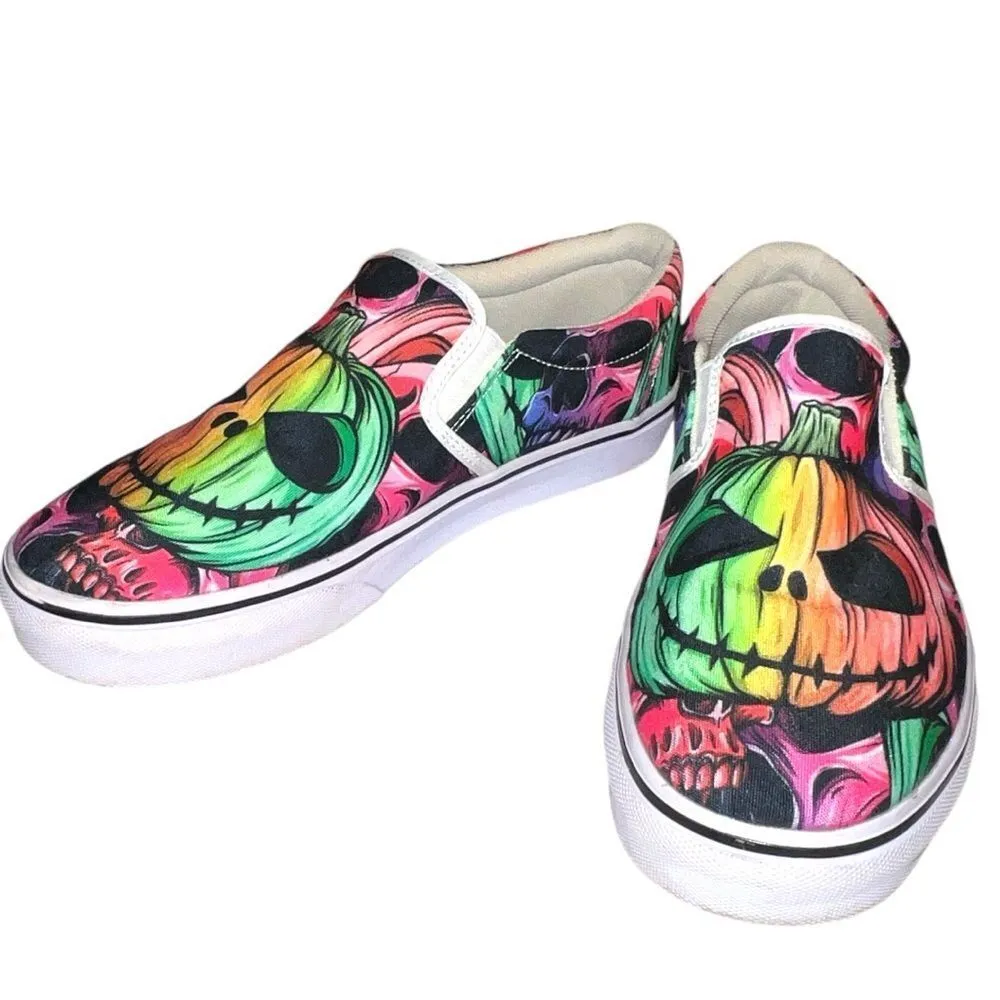 Raad awesome Halloween slip ons!! Unisex Pink Size 10 - Image 5
