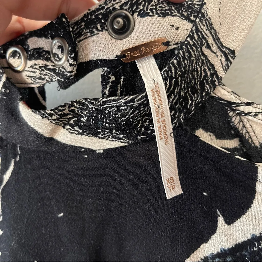 Vintage Drift Away Halter Mini Dress XS Western Boho Long Sleeve - Image 4