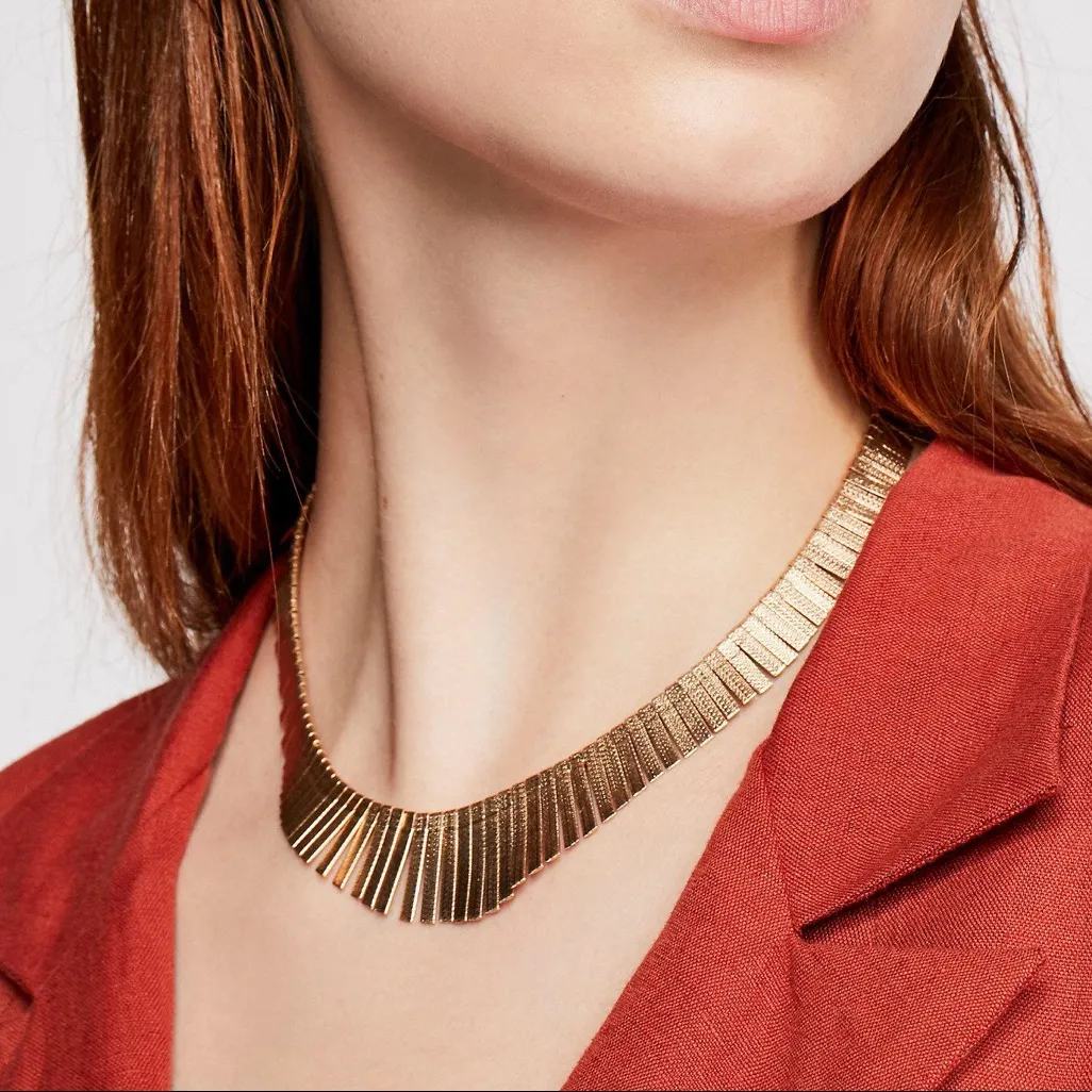 💯%Free People Gold Faye Collar Necklace - Image 5