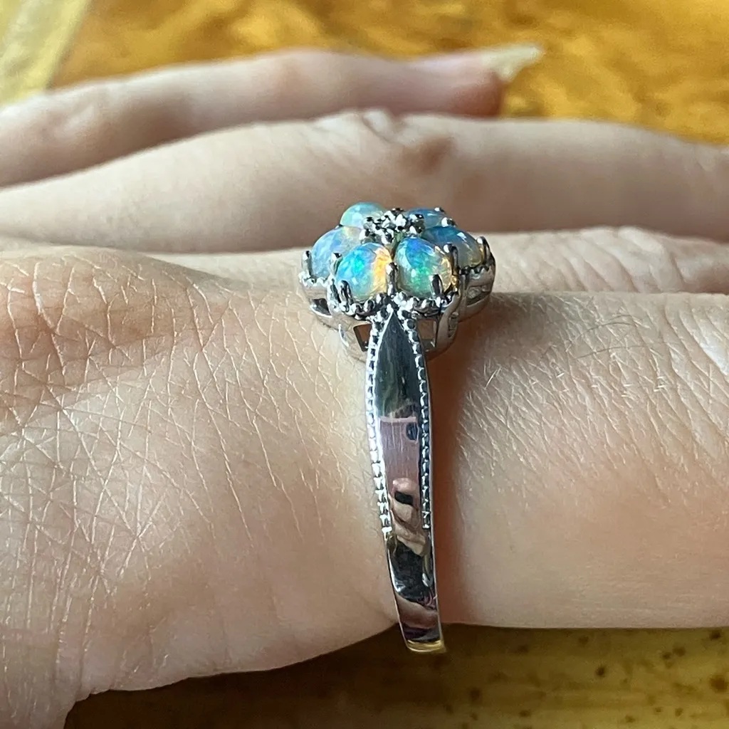 Natural Ethiopian Opal Sterling Silver Ring Size 10 - Image 3