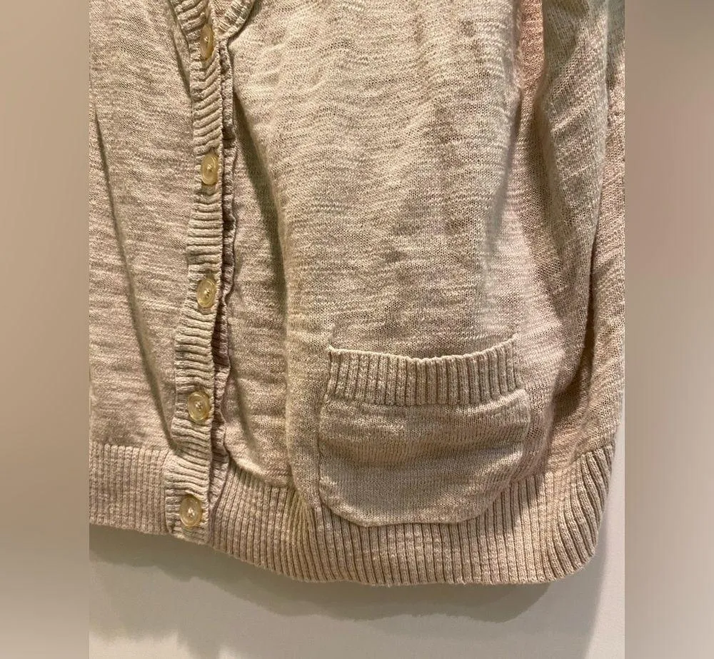 Mossimo Short Sleeve Beige Cardigan Size XXL - Image 2