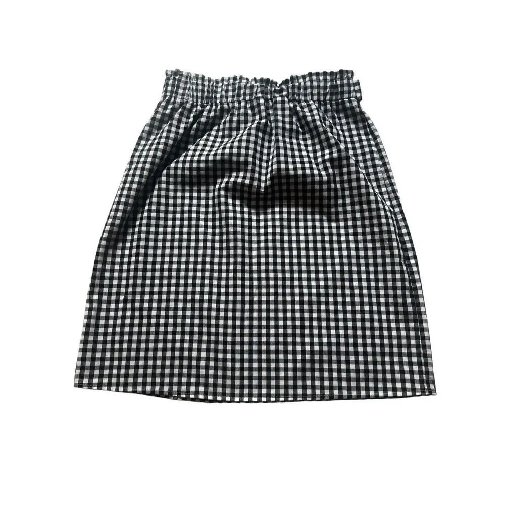 SHEIN LUNE Paperbag Waist Belted Gingham Skirt size S - Image 3