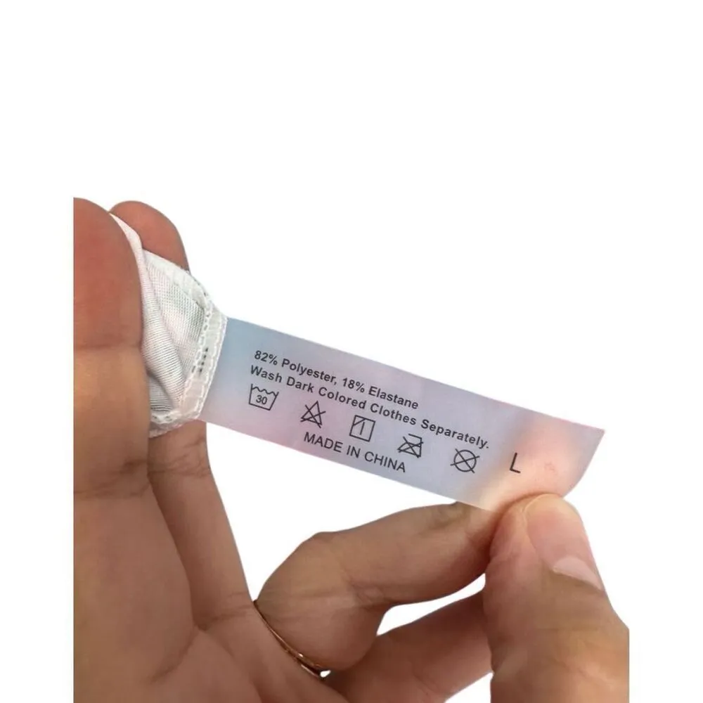 SHEIN Flamingo Swimsuit Size Large Tropical Print Ruffle Blue/Pink Padded - Image 5