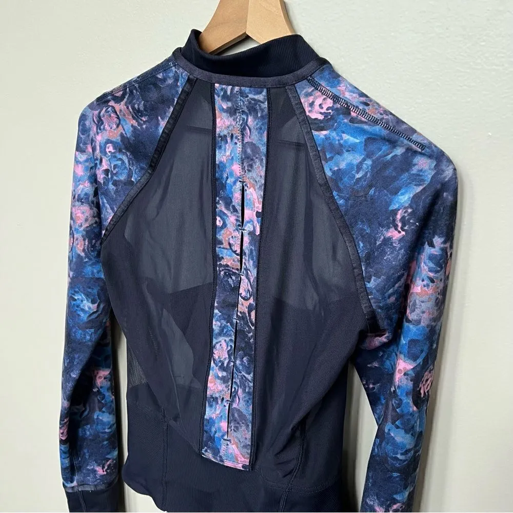 Lululemon If You’re Lucky Jacket in Moody Mirage Bark Berry Navy Floral Zip Up - Image 6