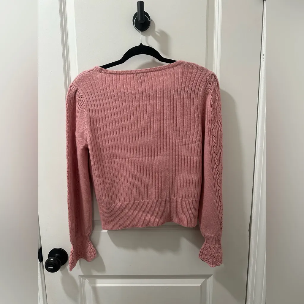 Sundance merino wool blend long sleeved sweater with tulip cuff sz PM feminine - Image 2