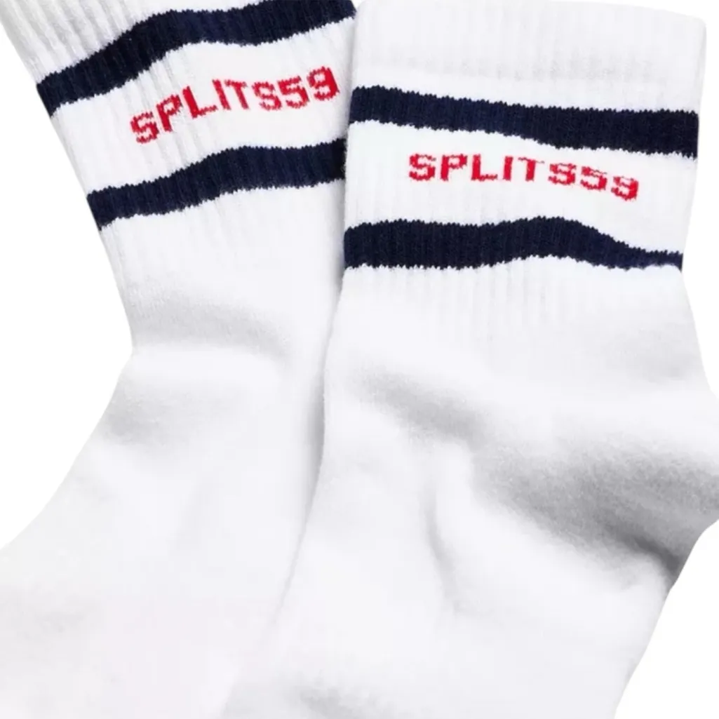 Splits59 🆕 White Logo Stripe Quarter Socks - Image 4