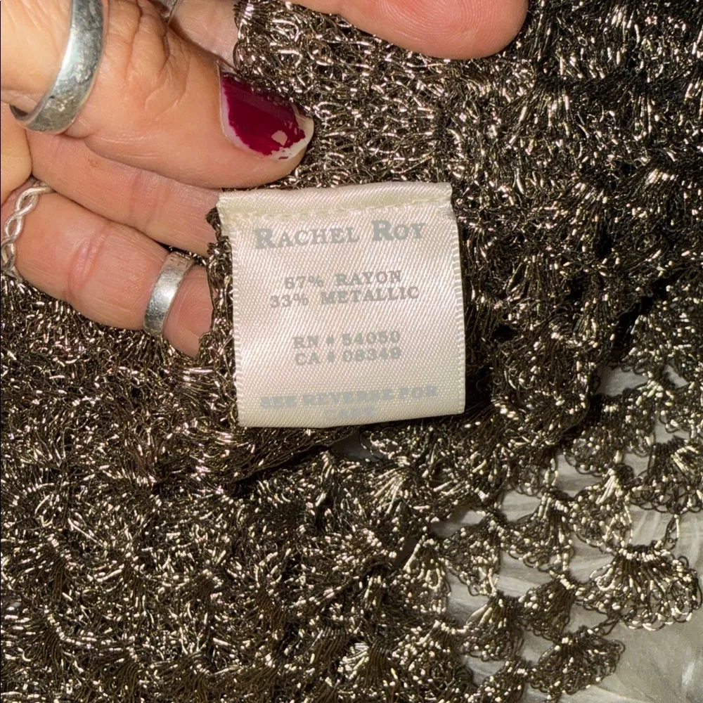 Metallic Chunky Knit Open Cardigan Rachel
Ray Gray - Image 8