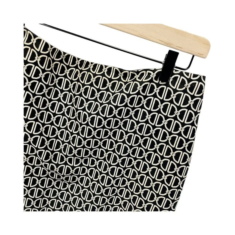 White House Black Market Womens Straight Skirt Geometric Mini Back Slit USA 8 - Image 3