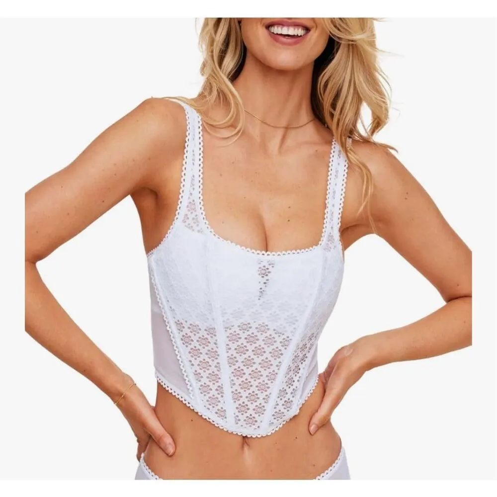 Adore Me Roxi Contour Scoop Bustier white 38D corset - Image 3