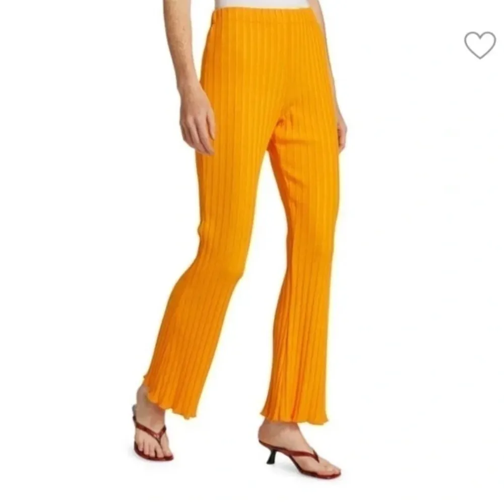 Simon Miller Rib‎ Alder Wide Leg Cropped Pants in Cyrene Orange XS Stretch Comfy - Image 5