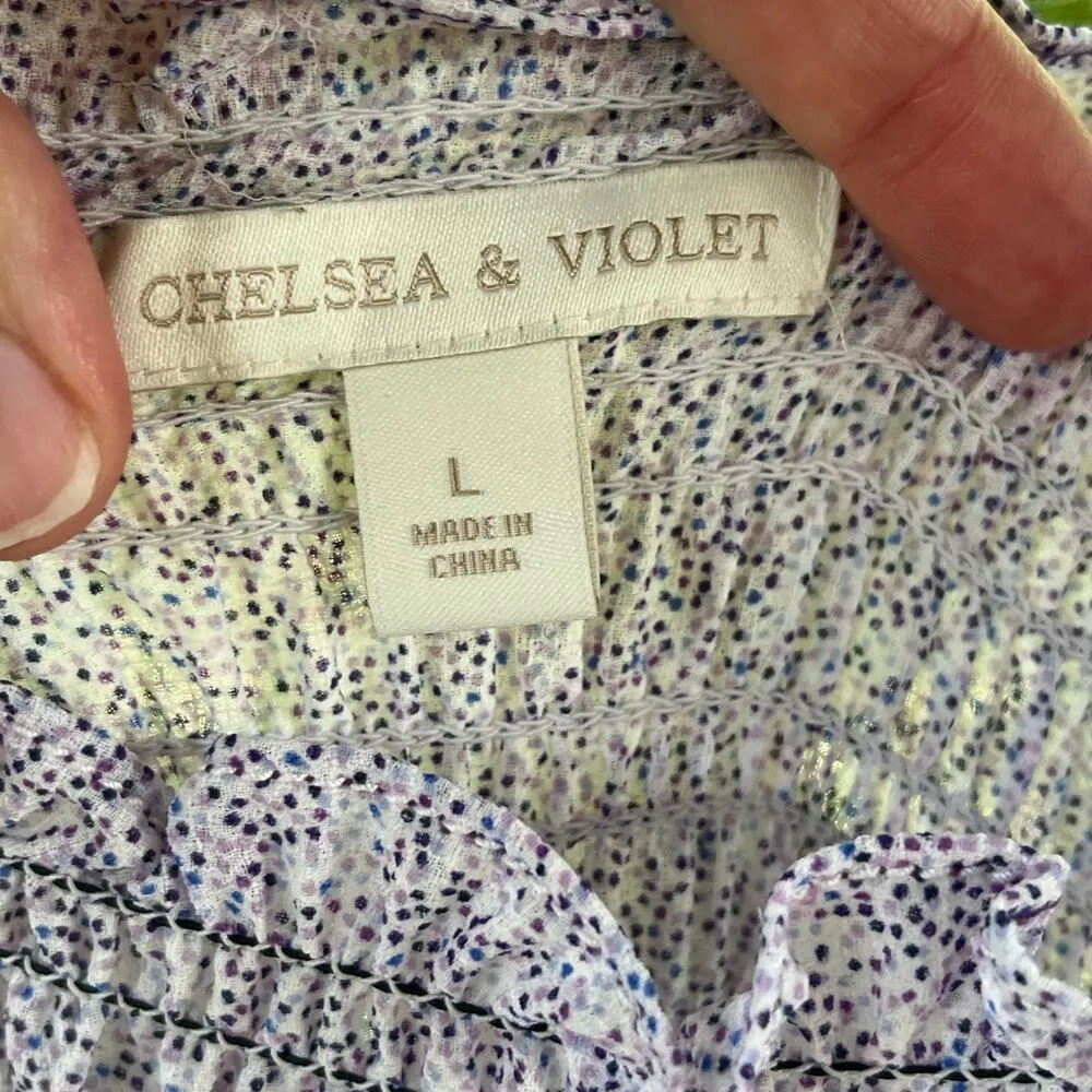 Chelsea & Violet Women's Purple Spotted Tie Sleeve Maxi Dress Size L - Image 8