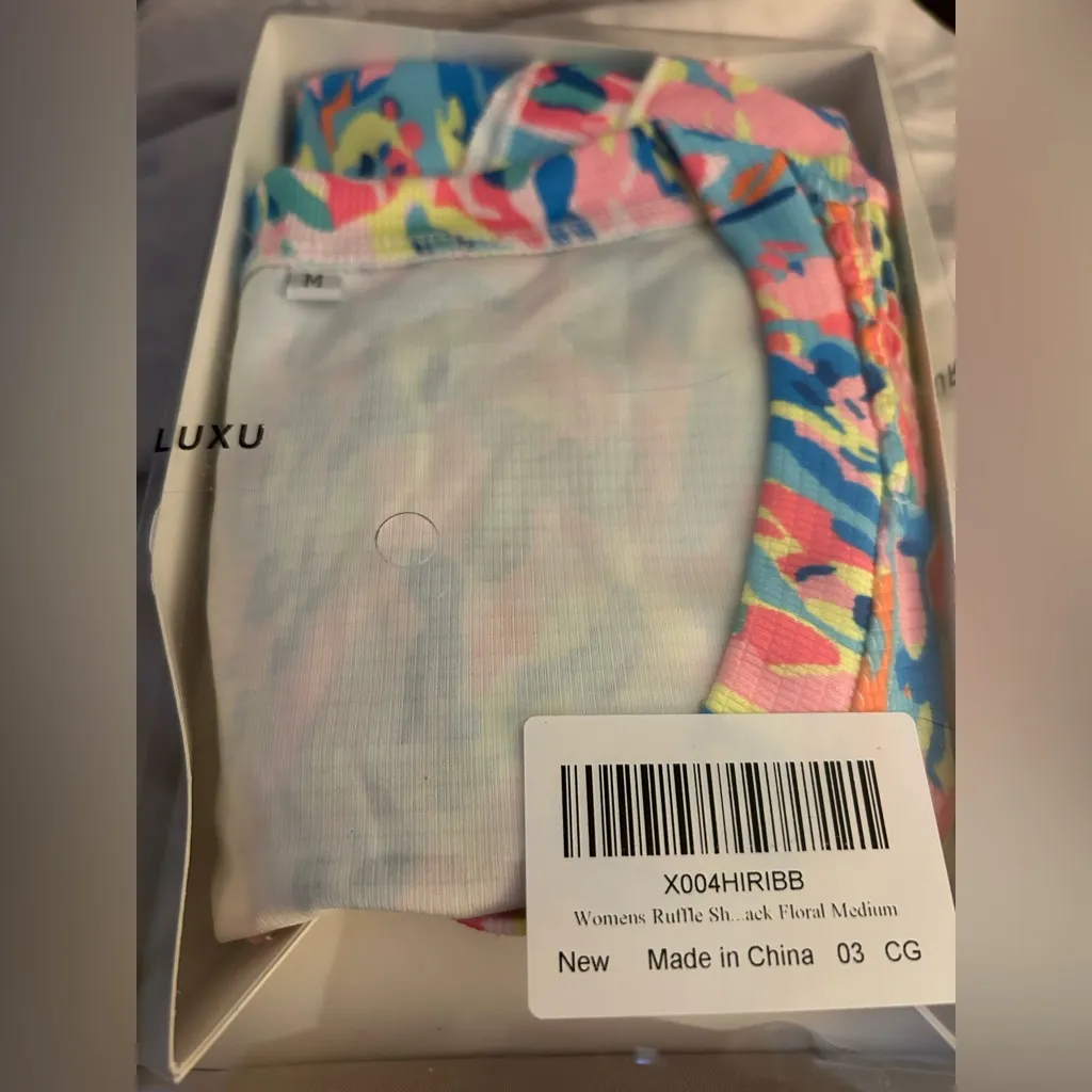 NEW Short Sleeve Pleated Crewneck Casual Blouse Colorful Shirt XL Blue - Image 5