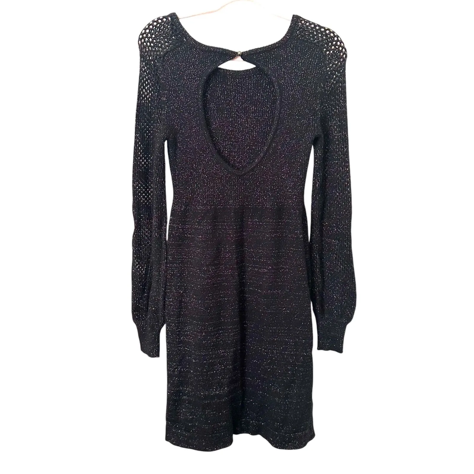 MARC BY MARC JACOBS Glitter Open Back Sweater Dress‎ Black Small - Image 4