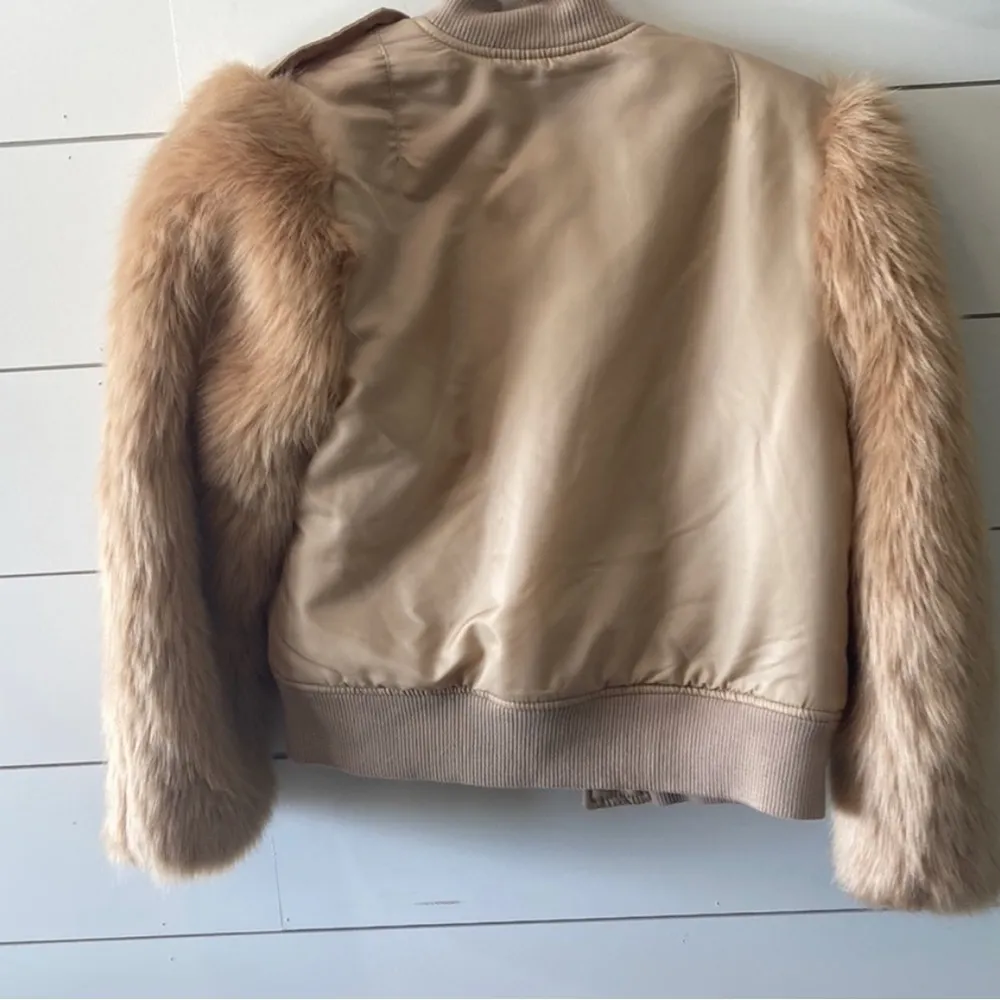 New Kendall and Kylie faux fur sleeve bomber jacket - Image 2