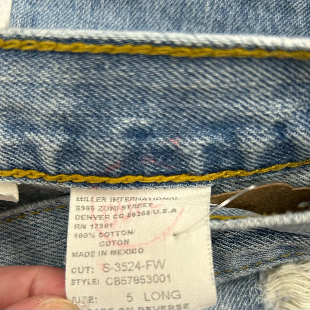 Cruel Girl Blue Low Rise Vintage Slim Fit Bootcut Jeans with Floral Embroidery - Image 5