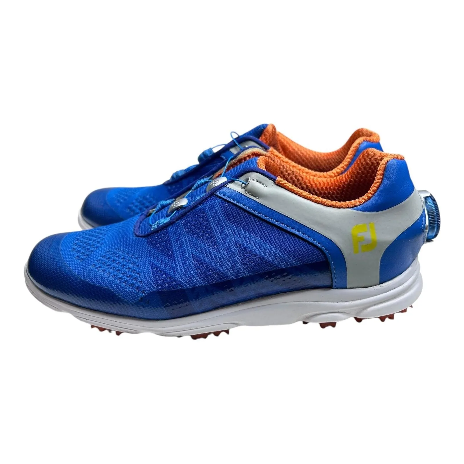 FootJoy BOA Dial Golf Shoes Size 5.5 M Blue Orange Lace Free Cleats 98031 FJ - Image 6