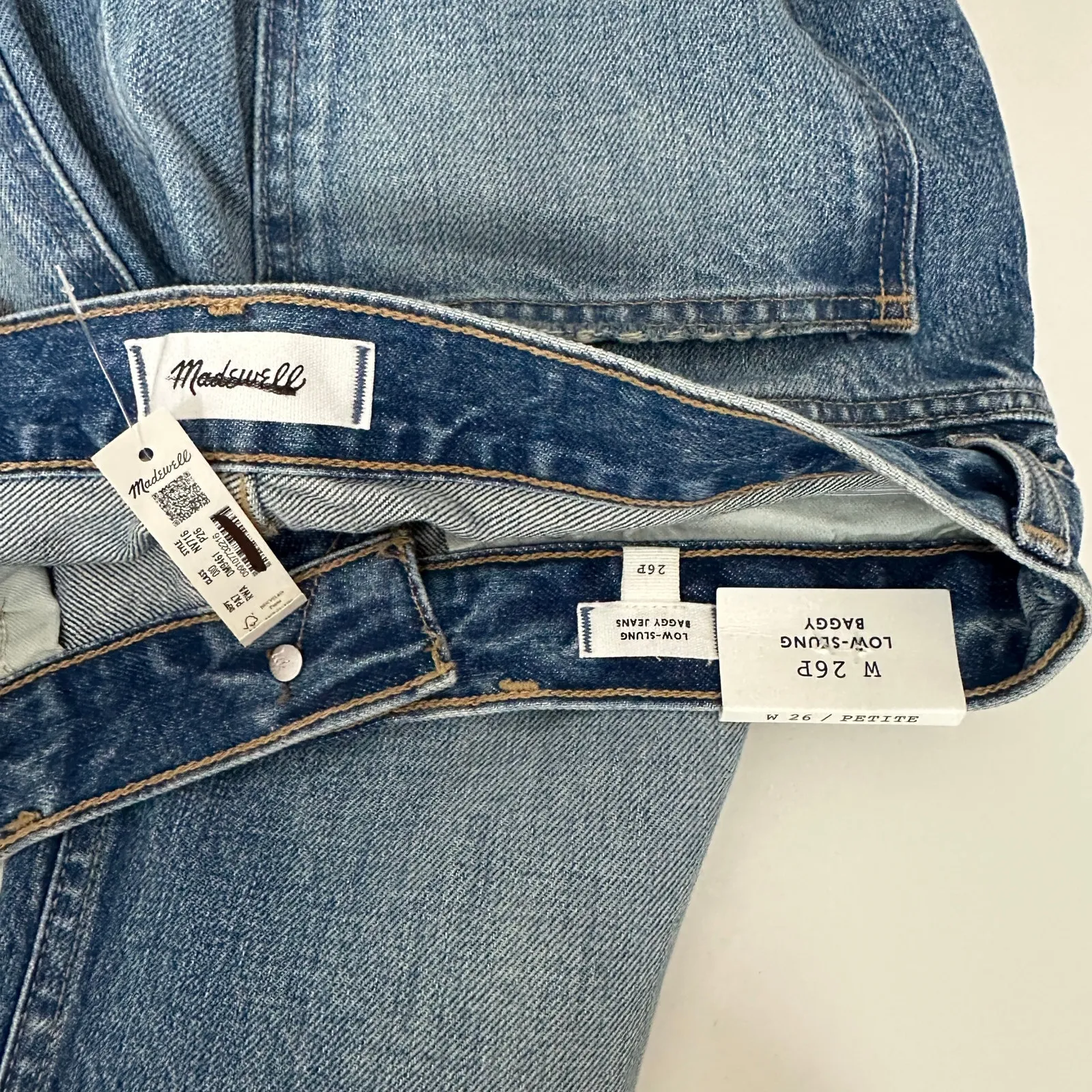 Madewell The Petite Low Slung Baggy Jean Robertson Wash Rigid Blue US 26P NWT - Image 13