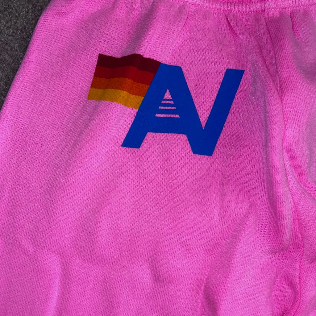 Aviator Nation X Soulcycle Neon Pink Logo Sweatpants NWT small - Image 3