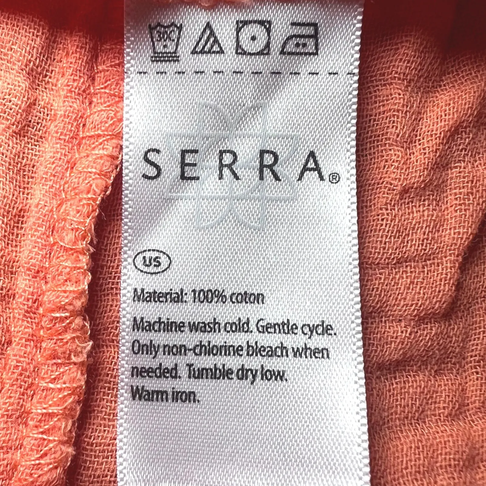 Serra Orange Gauze Jumpsuit Womens Size Medium Wide Leg Overalls Simple Modern - Image 4