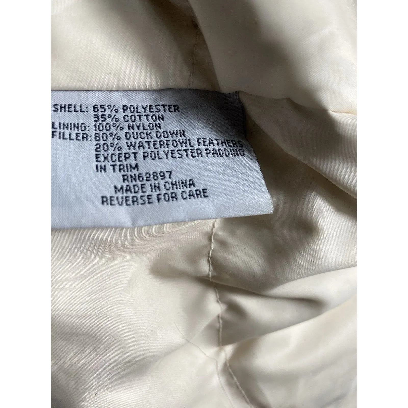 Triple Fat Goose Women Cream Bomber Down Puffer Jacket Size XL Thick Warm Puffy - Image 8