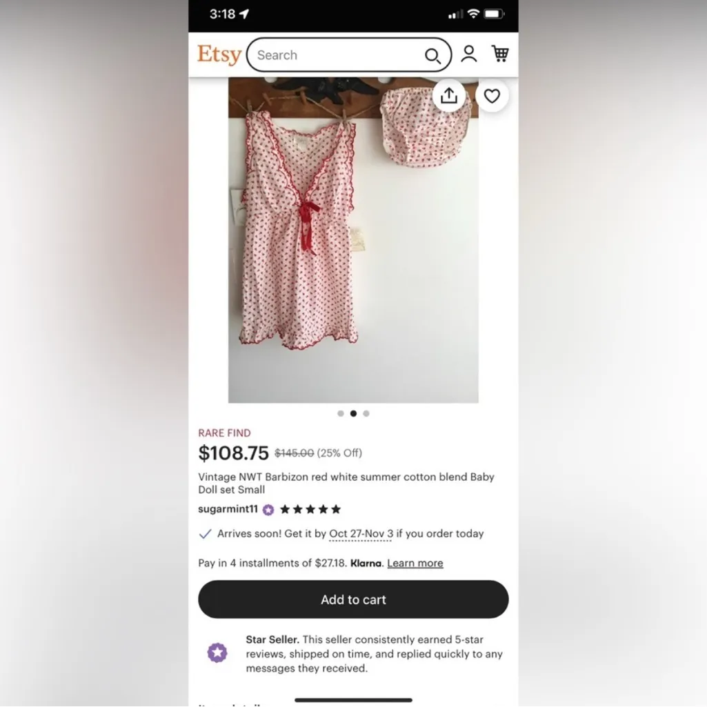 Vintage 1960s Barbizon Seraphim Batiste Red & White Floral Long Nightgown Medium - Image 11