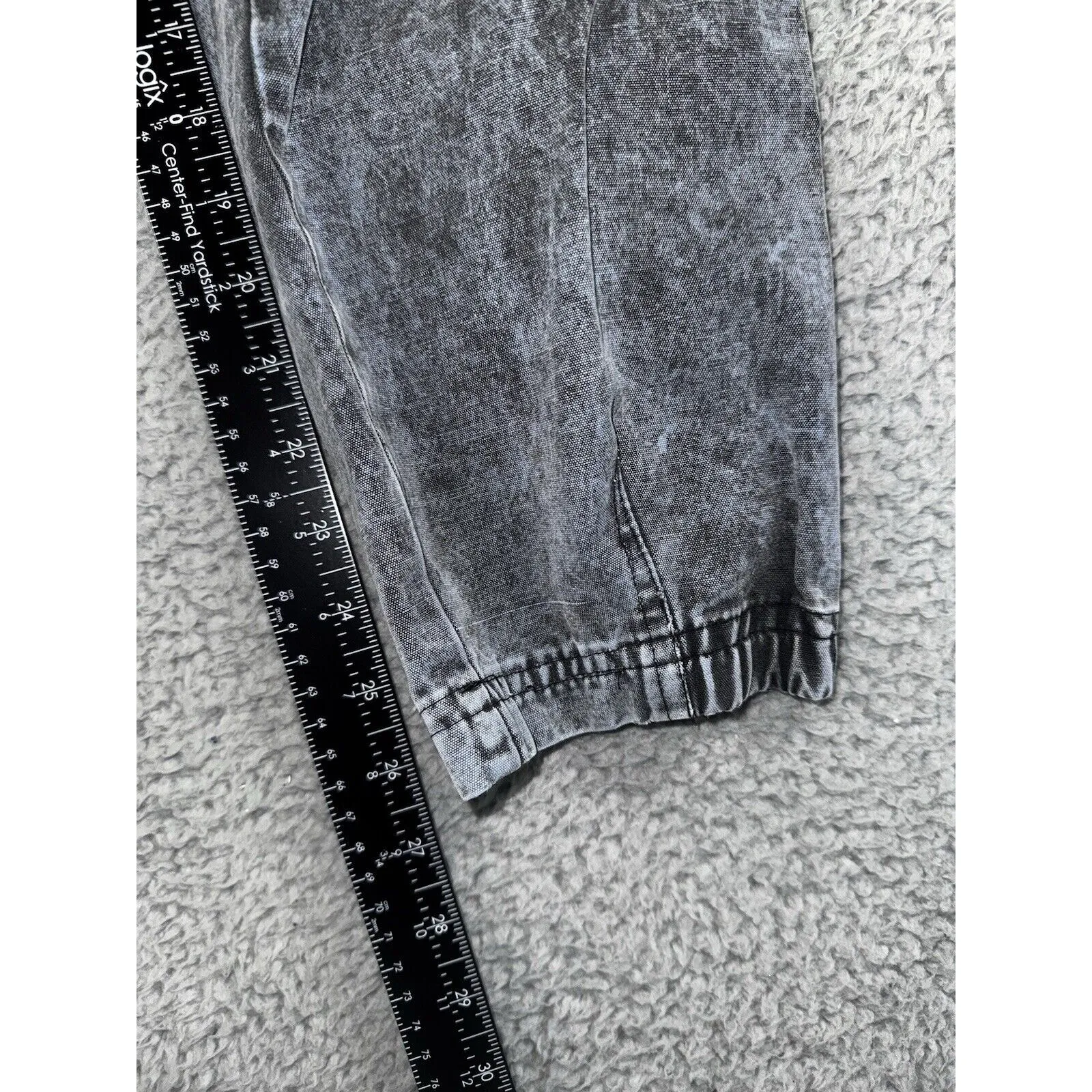 Vintage Academy Denim Joggers Pants Women Juniors 14 Acid‎ Wash 80s 90s Black - Image 5