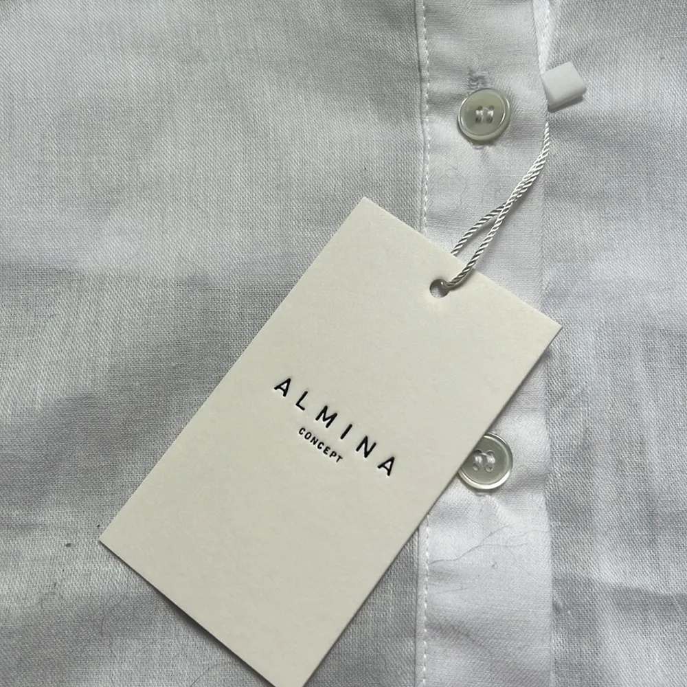 Band Collar Button Up Shirt White - Image 2