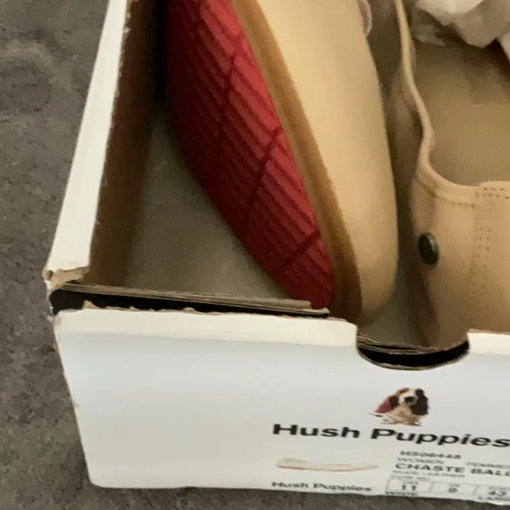 Hush Puppies Chaste Ballet Slippers, 11 wide, nude leather - Image 9