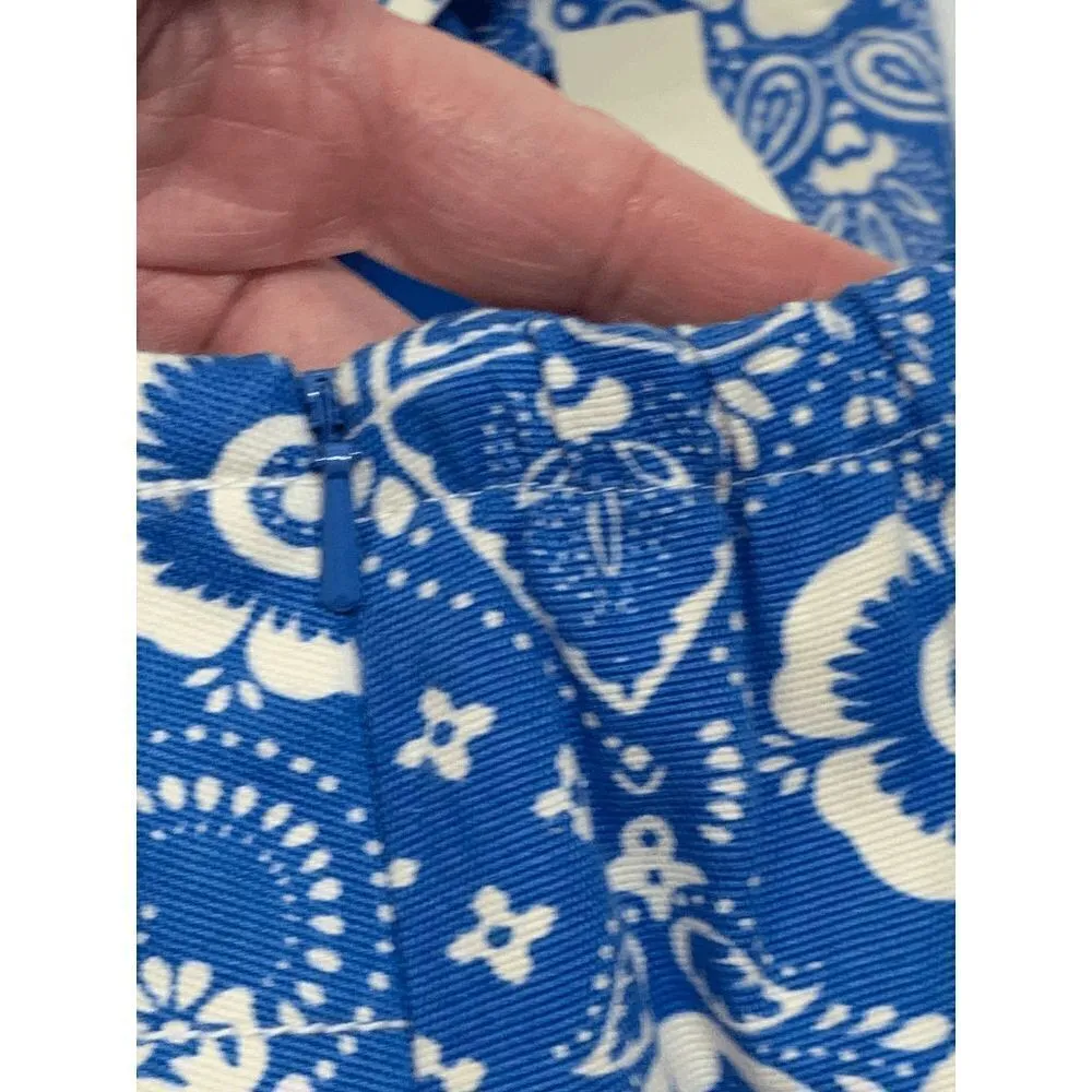 Talbots Women's Diamond Bandana Floral Print Lined Skirt Blue Size 16W NWT - Image 4