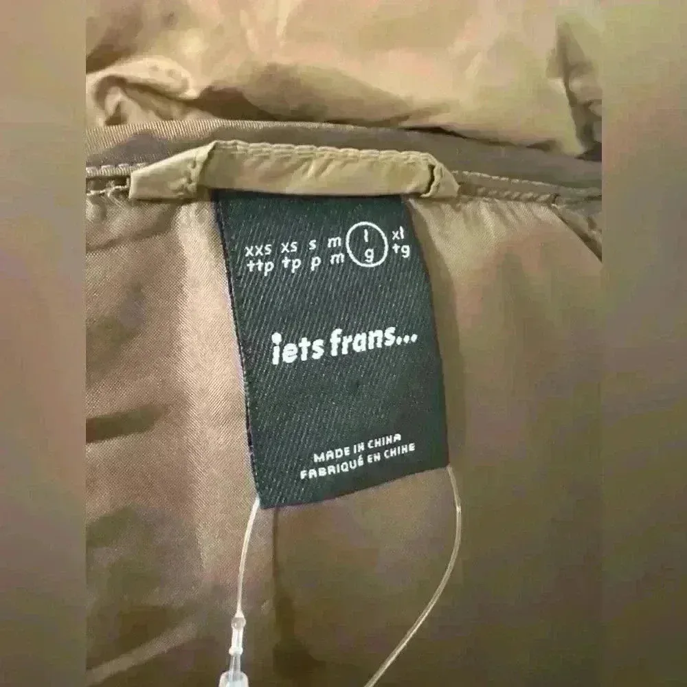 Iets Frans Thermore Insulated Puffer Jacket Large Removable Hood $124 Nordstrom Brown - Image 6