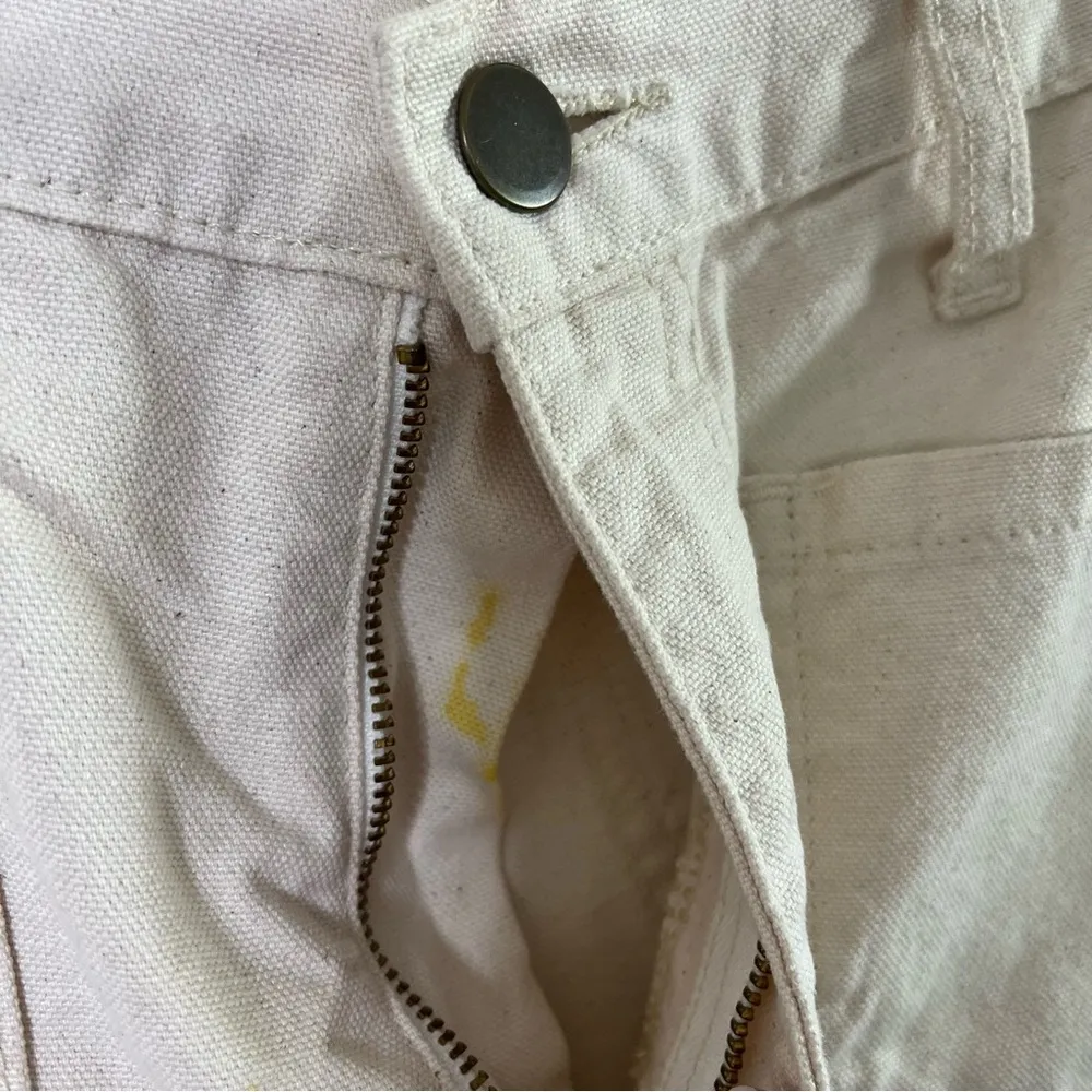 Lykke Wullf Perfected Ranch Pant Cream Canvas Paint Splatter Womens Size 4 - Image 6