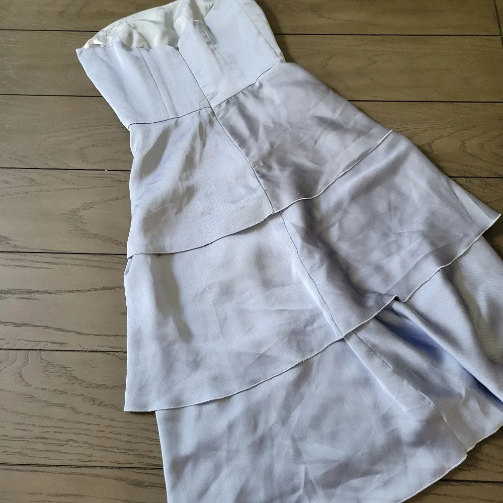 Lazaro blue layered dress party strapless Size 2 - Image 2