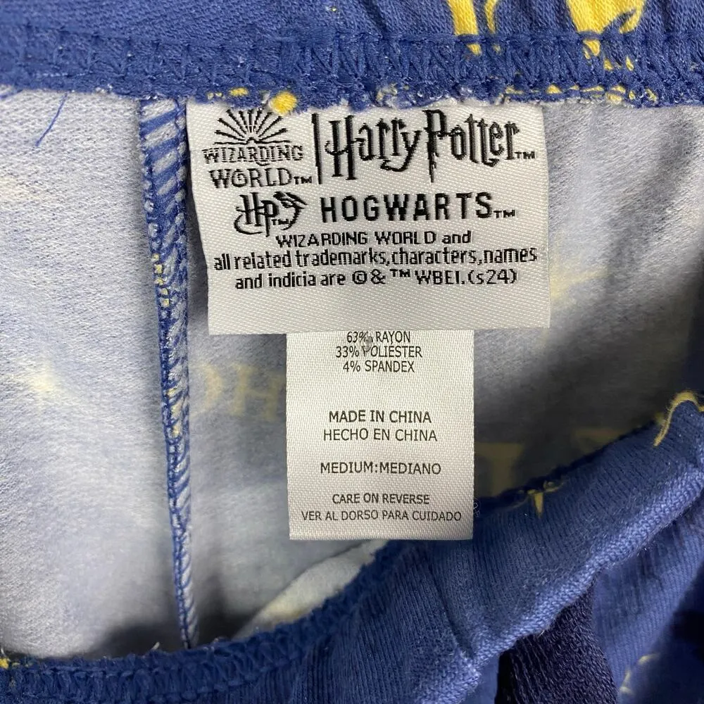 The Wizarding World Of Harry Potter Blue Hogwarts Two Piece PJ Jogger Set Sz.M - Image 5