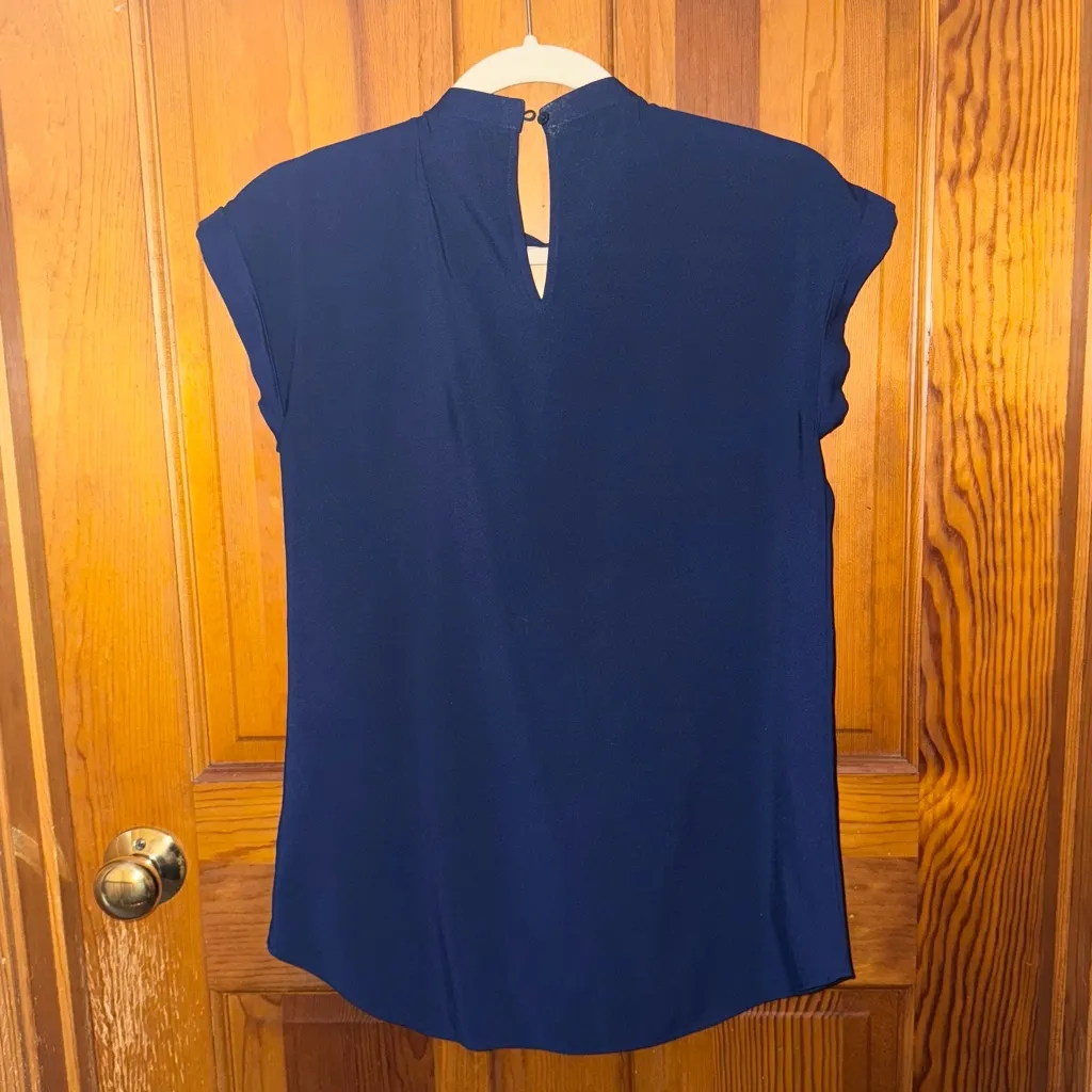 EUC Express Short Sleeve Work Blouse, Royal Blue, Size XS - Image 2