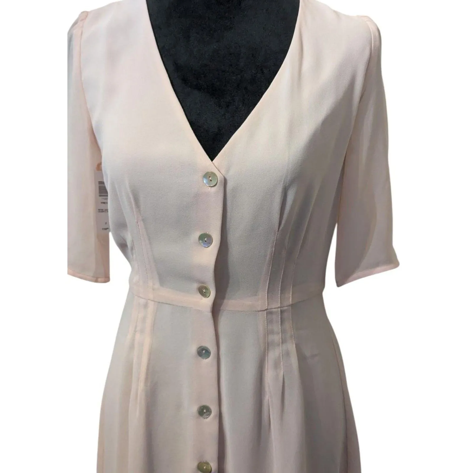 WILFRED ARITZIA Freya Dress Size 2 Rose Quartz Pink Button Front Mini NWT - Image 2