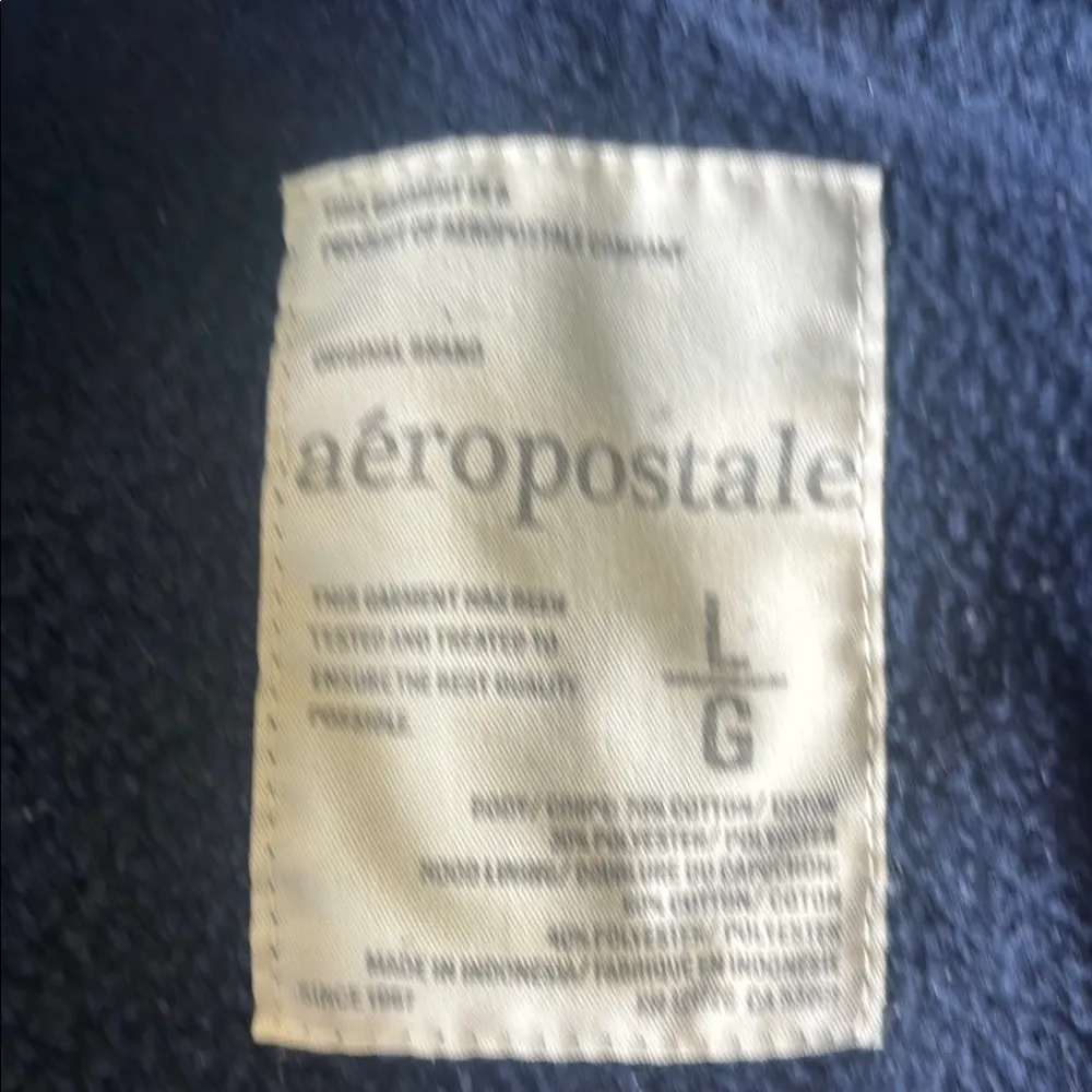 Aeropostale Blue and White Long Sleeve Hoodie - Image 9