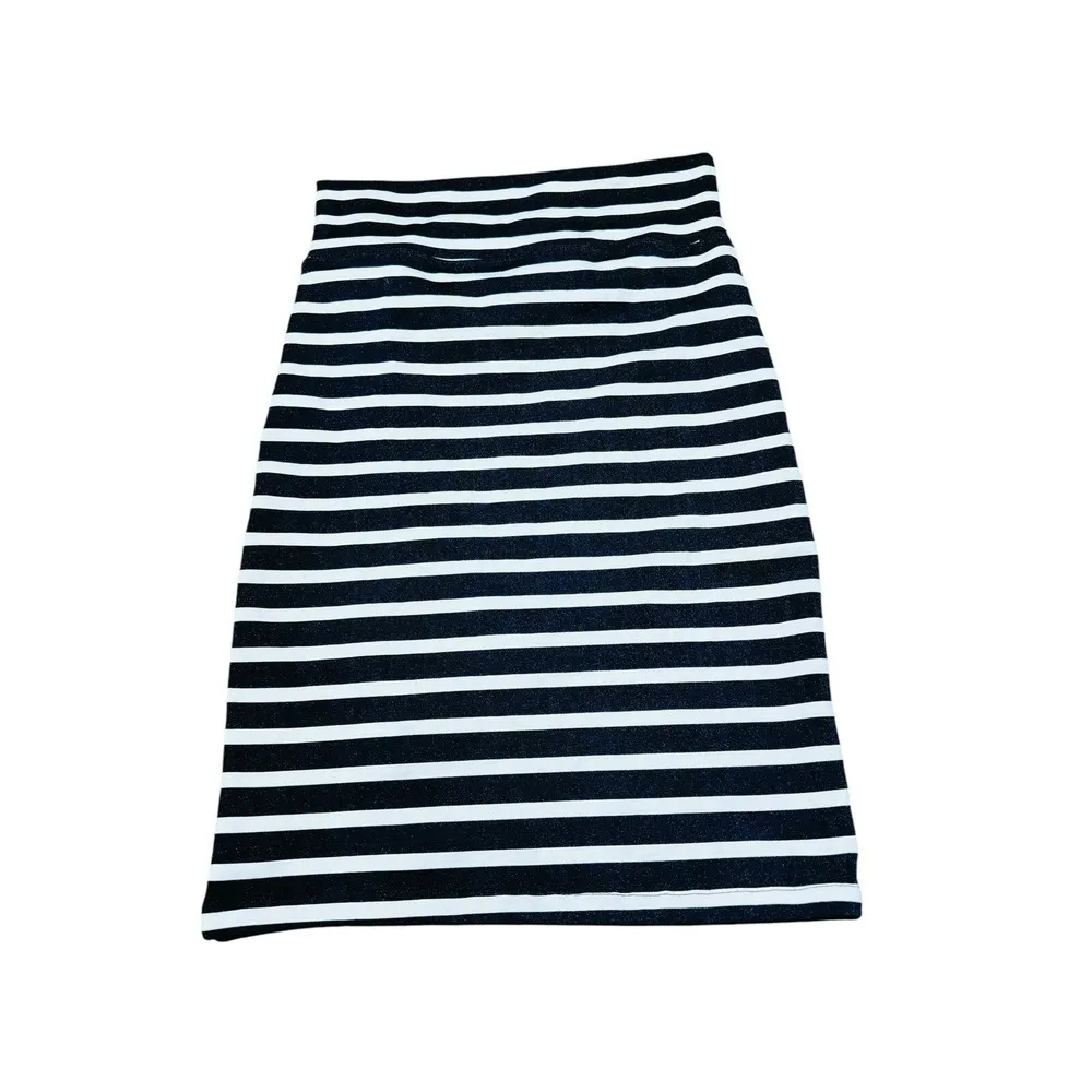 Soho‎ Lady Los Angeles Grey Knee length Slim pencil Skirt Size Pl Stripe - Image 3