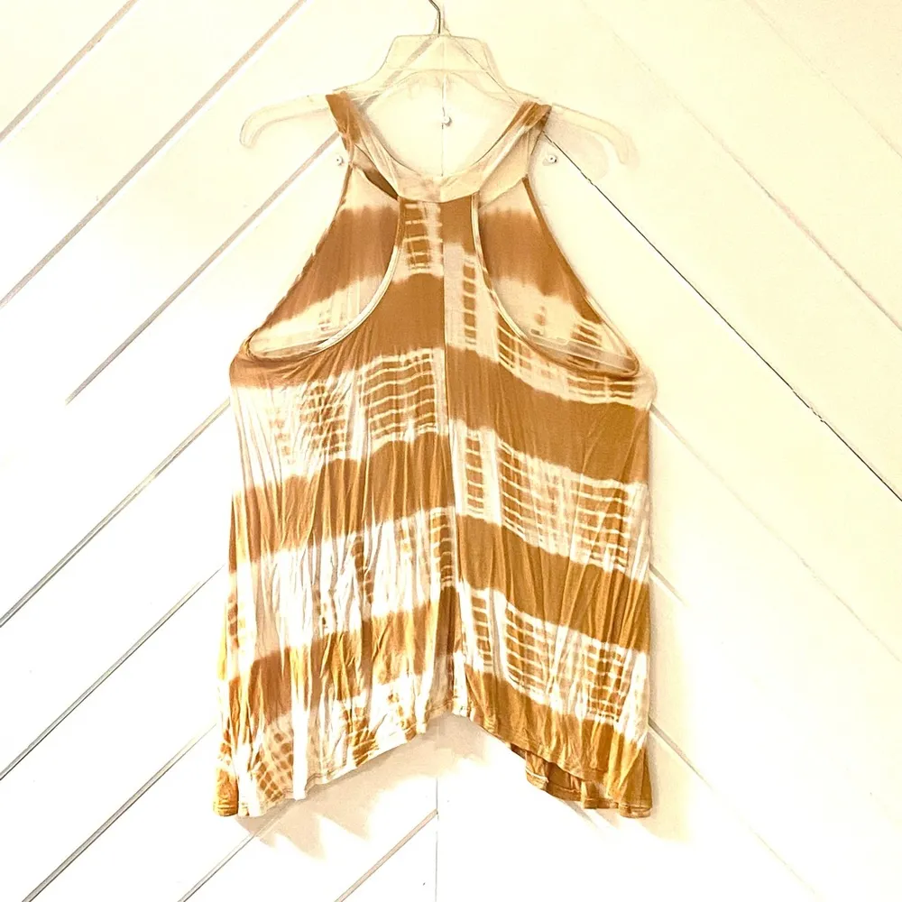 Size XL Mustard & White Tie Dye Flowy Tunic - Image 2